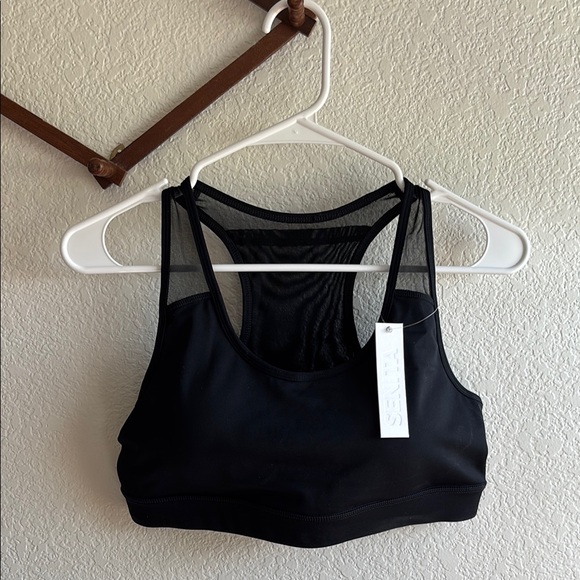 Senita Lux Sarah Mesh Sports Bra in Black - Picture 4 of 9